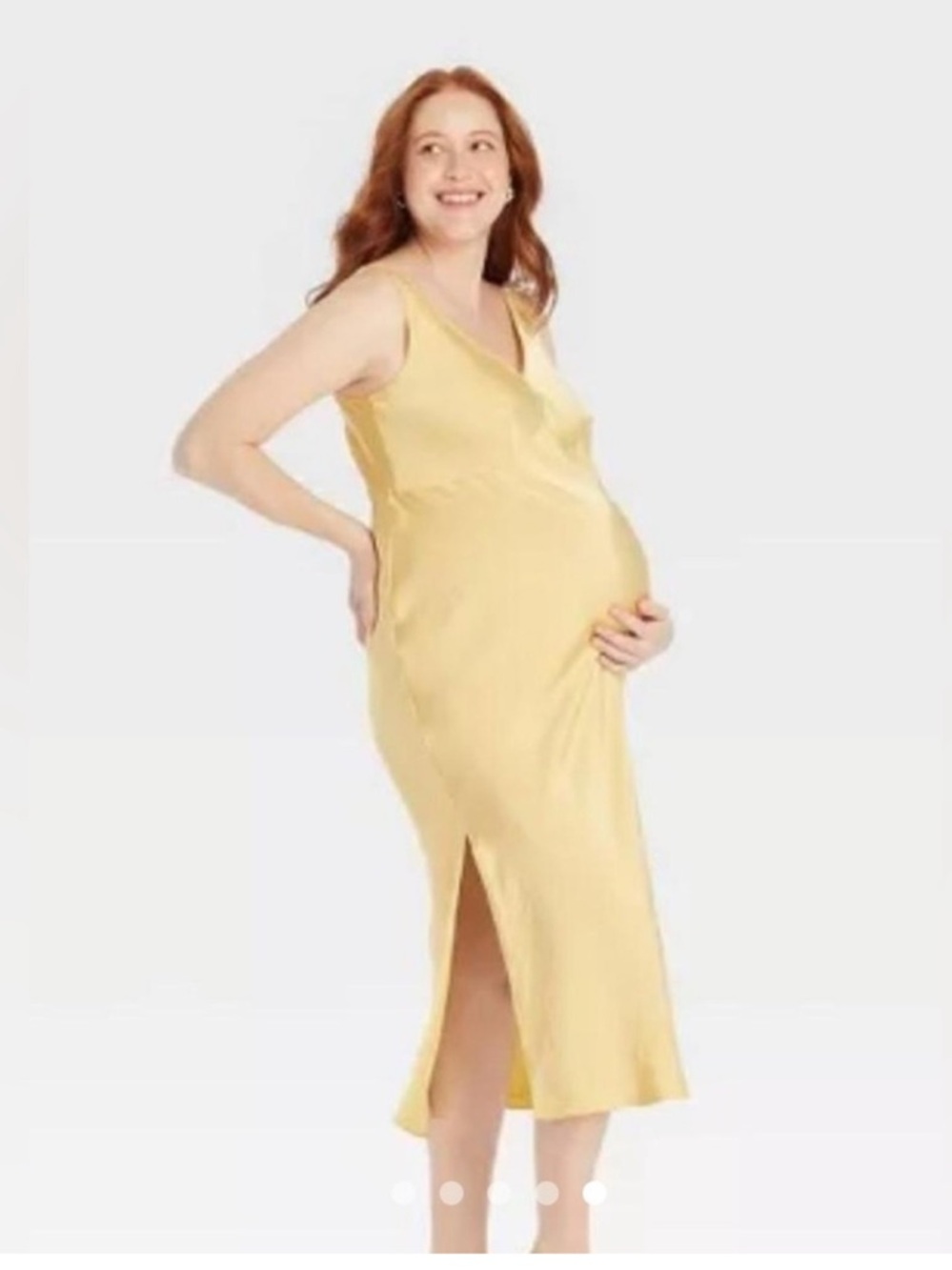 Slip Maternity Midi Dress - Isabel Maternity by Ingrid & Isabel™ Yellow